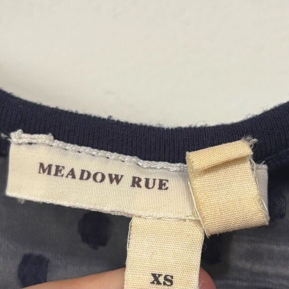 Meadow Rue Anthropologie Navy Loose Fit Top XS - Picture 2 of 4